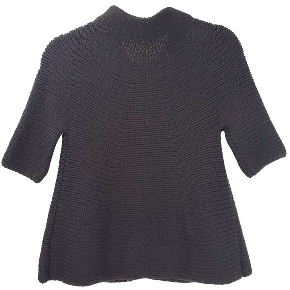 Vince Crochet Cable Knit Wool Sweater XS Chocolate Brown Top Minimalist Neutral - Picture 3 of 9